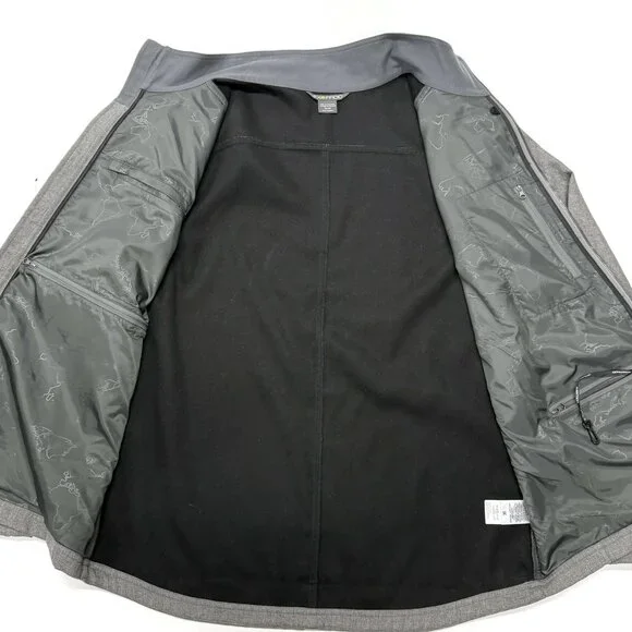 Exofficio Jacket Mens XL Gray Zip Lightweight Travel Utility Spring